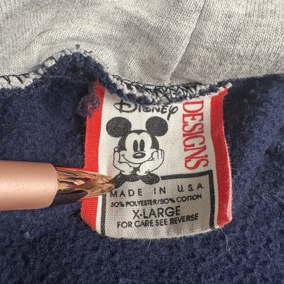 Walt Disney Designs Adult Size XL Hoodie Mickey Mouse Vintage 90S Made In USA - Picture 7 of 15